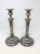 A large pair of George II silver candlesticks, John Roberts & Co.