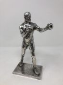A rare George VI Army Boxing Championships solid silver statue/trophy of a boxer, London 1938,