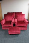 A four piece Delcor lounge suite; two seater settee,