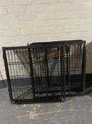 A four section folding metal dog pen