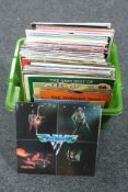 A box of vinyl LP's - Velvet Underground, Van Halen, The Jam, Beck, Bob Marley, David Lee Rock,