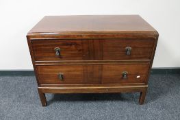 A 1930's mahogany two drawer chest