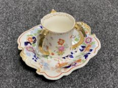 A continental scalloped edged floral pattern dish and a loving mug