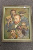 George Patterson: Head and shoulder studies of Vincent Van Gogh and other artists, oil on canvas,