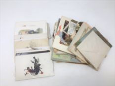 Sixty-two postcards mostly 1900-20, Art Deco, Art Nouveau,
