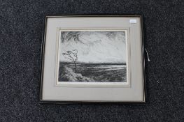 After Denys Watkins-Pitchford, Dawn on the Wash, monochrome engraving,