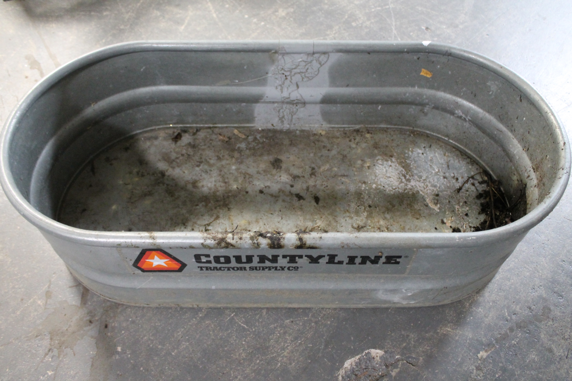 A County Line galvanised trough