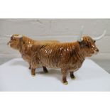 A Beswick Highland bull together with a Highland cow (bull a/f)