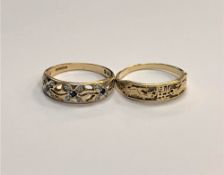 Two 9ct gold dress rings, 5.1g.