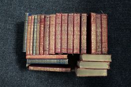 A box of thirteen Everyman's Library leather bound and gilded volumes, Sir Walter Scott,