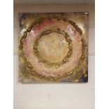 Derek Collins : Circle With Inner Circle, mixed media on canvas, signed on top side as normal,