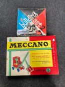 Two vintage construction kits; Airfix No. 2 building set and a Meccano Outfit No.