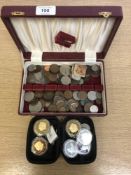 A box of a collection of Victorian and later British, European and American coins,