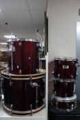 A Mapex V Series five piece drum kit, bag of drum, symbol stand,