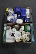 Two boxes of boxed and unboxed Ringtons china