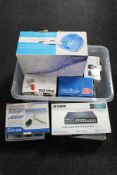 A quantity of assorted electricals - foot spa, phone sets,
