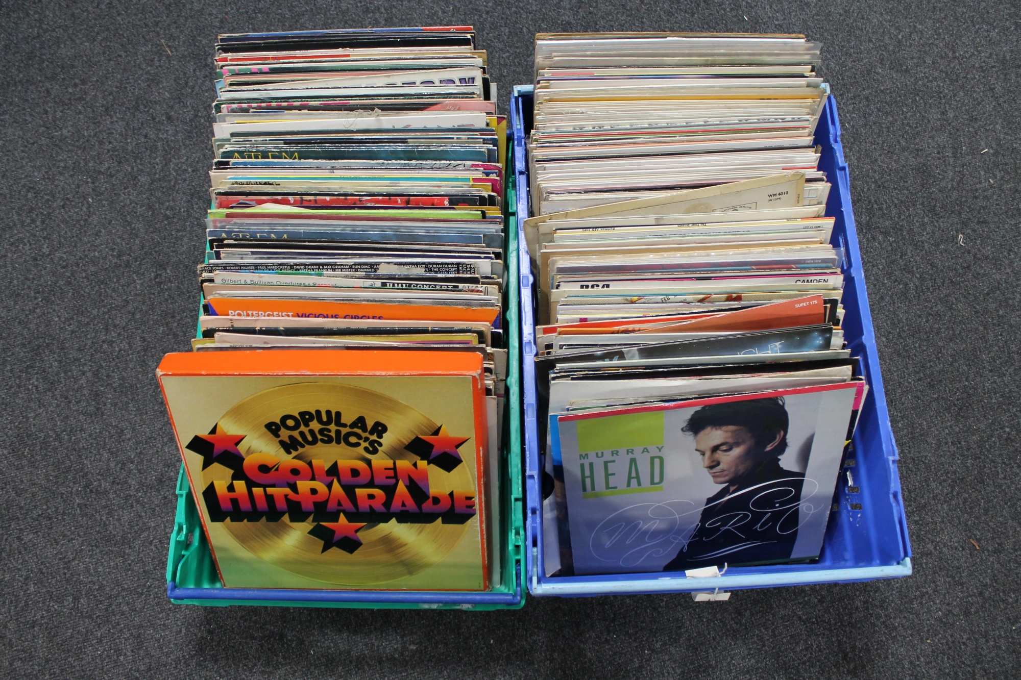 Two crates of vinyl LP's to include compilations, easy listening,