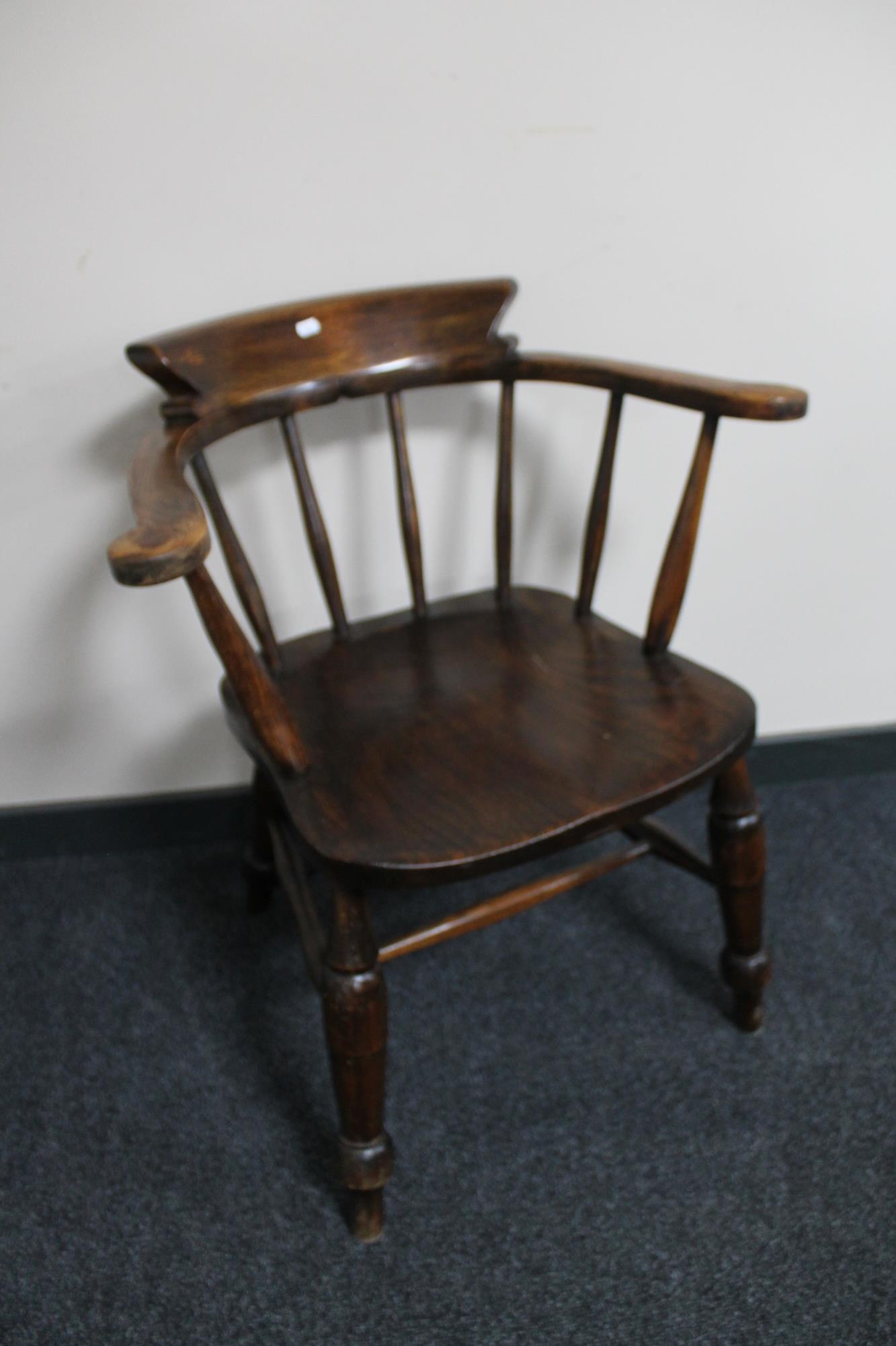An antique captain's armchair.