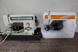 Two Toyota electric sewing machines with pedals