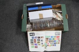 A box of 20th century stamp albums and stamps