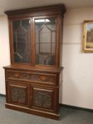 A late Victorian mahogany secretaire bookcase,