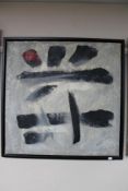 A contemporary gilt framed oil, Chinese character mark,