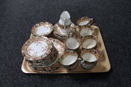 A tray of thirty-nine pieces of Victorian Park Palace tea china