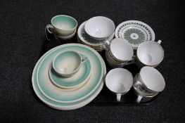 A tray of ten pieces of Susie Cooper Burslem tea and dinner ware together with twenty four pieces