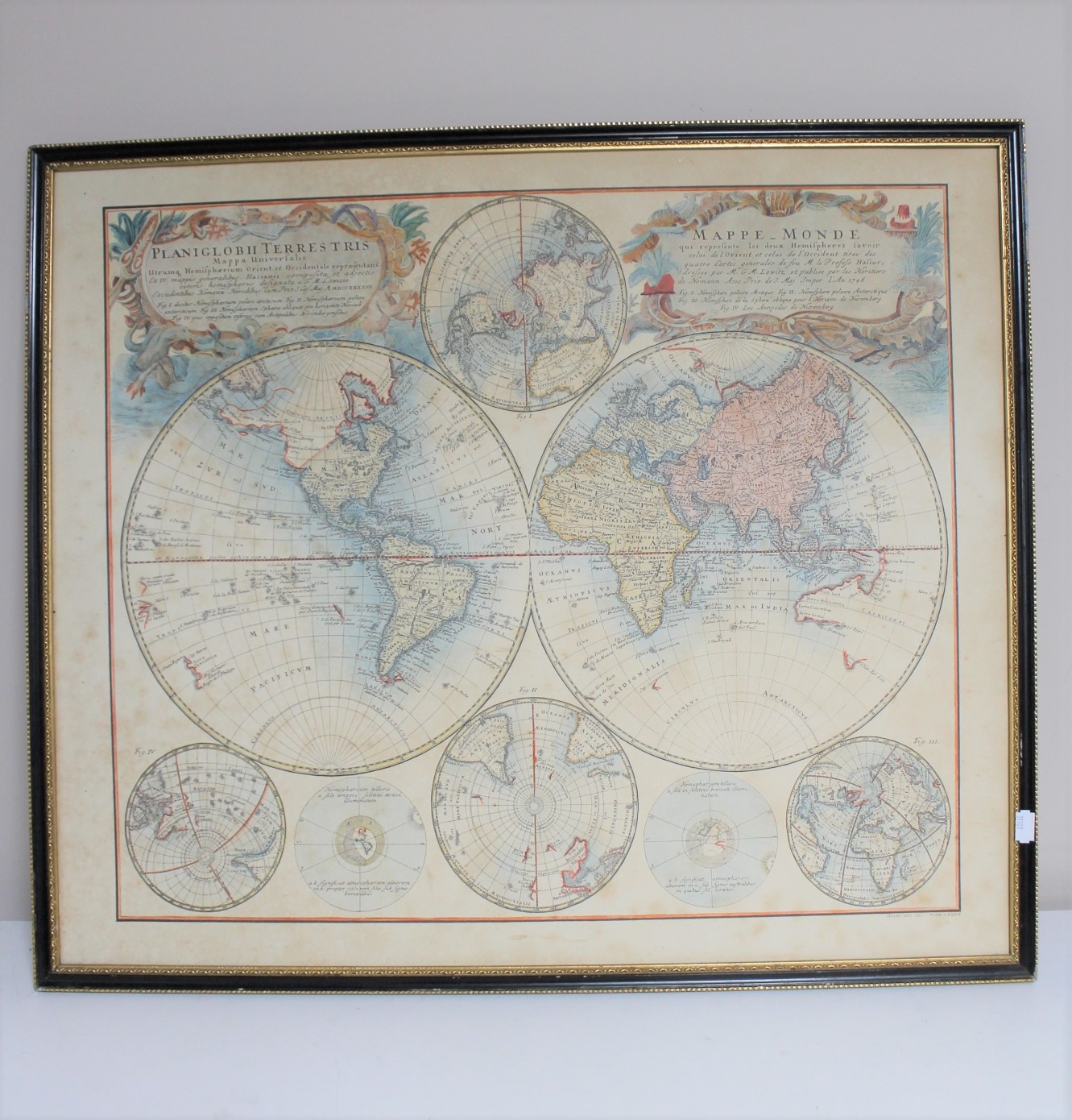 A 20th century printed antiquarian map of the world