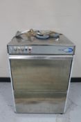 A stainless steel Slass EQ Duo 750 commercial glass washer.