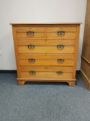 An Edwardian satin walnut five drawer chest,