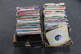 Two boxes of vinyl records to include Freddie Mercury, Madonna, soul etc,