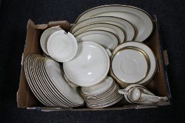 A box containing an antique Royal Cauldon china dinner service