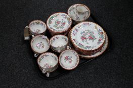 A tray of thirty-seven pieces of antique Phoenix hand painted tea china