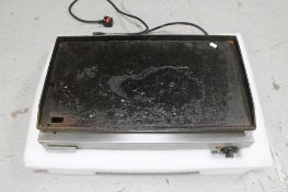 A Lincat stainless steel griddle.