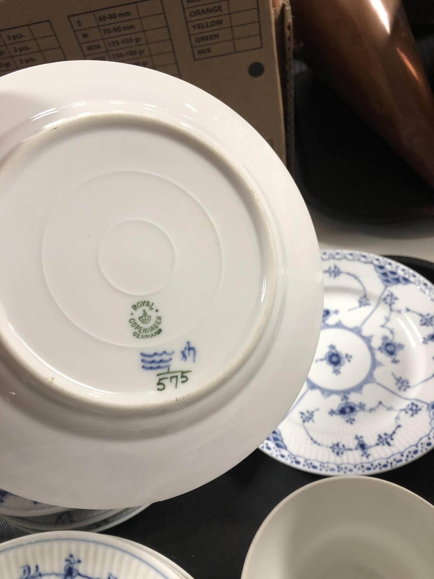 A tray of Royal Copenhagen blue and white tea china CONDITION REPORT: Comprising: - Image 3 of 4