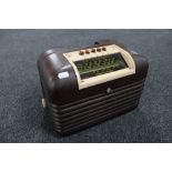 A 1930's Bakelite cased valve Bush radio