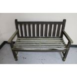 A teak garden bench