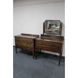 A late Victorian mahogany three drawer chest and dressing chest.