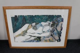 A framed Jean Taylor mixed media collage,