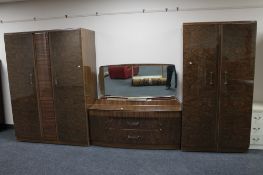 A mid 20th century Beautility teak three piece bedroom suite.