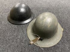 Two WWII Civil Defence helmets