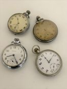 An Ingersoll pocket watch and three others