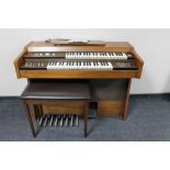 A 20th century Lyric electric organ with stool