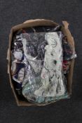 A box of a quantity of new lady's scarves