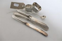 Three silver butter knives,