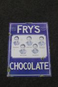 A reproduction Fry's Chocolate metal sign.