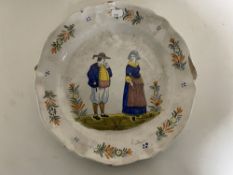 A 19th century Delft plate (a/f)