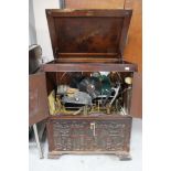 An early 20th century mahogany cased Continuous gramophone manufactured by Continuous Gramophones