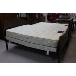 A mahogany 4'6 bed frame with Harrison Jade pocket sprung interior